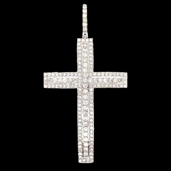 Diamond Pave Cross Pendant in 14K