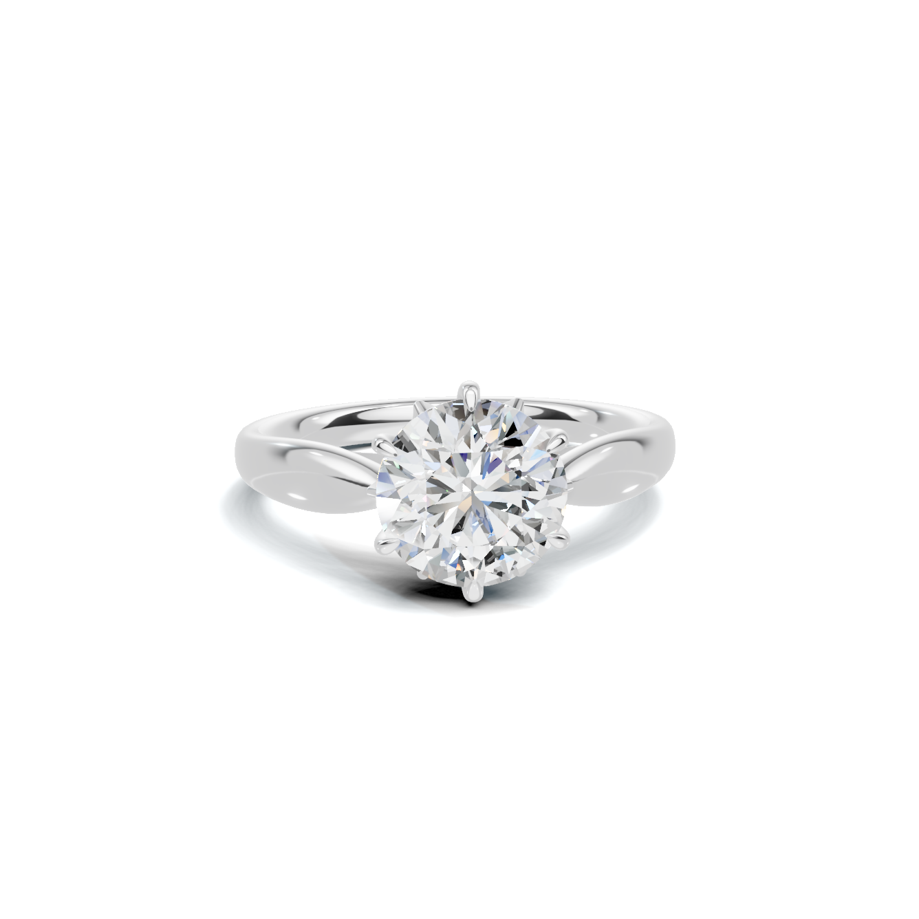 2 CT Round Brilliant Petal Solitaire Diamond Ring