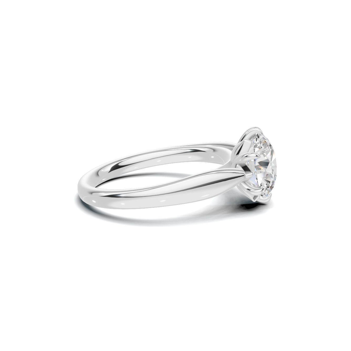 2 CT Round Brilliant Petal Solitaire Diamond Ring