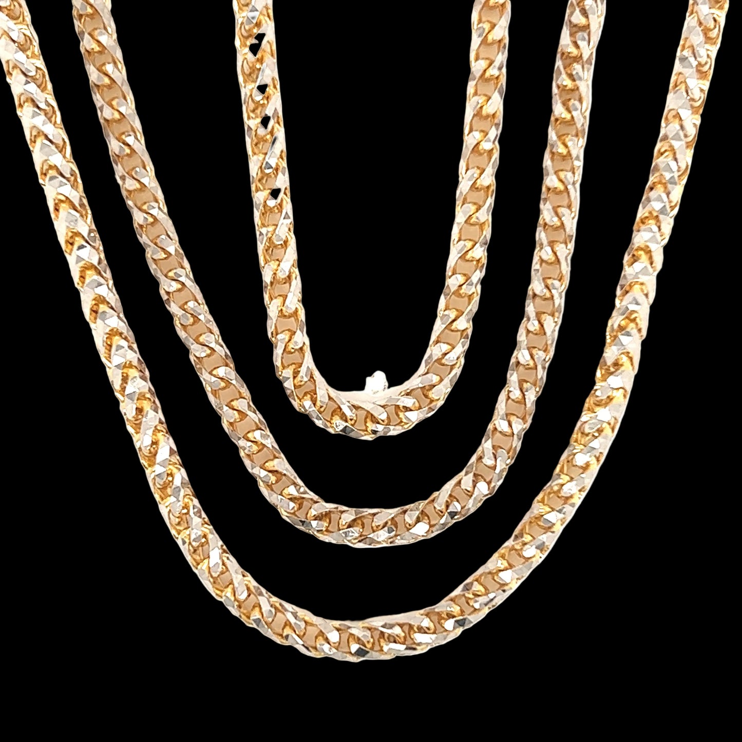 Diamond Cut Yellow Gold Franco Chain