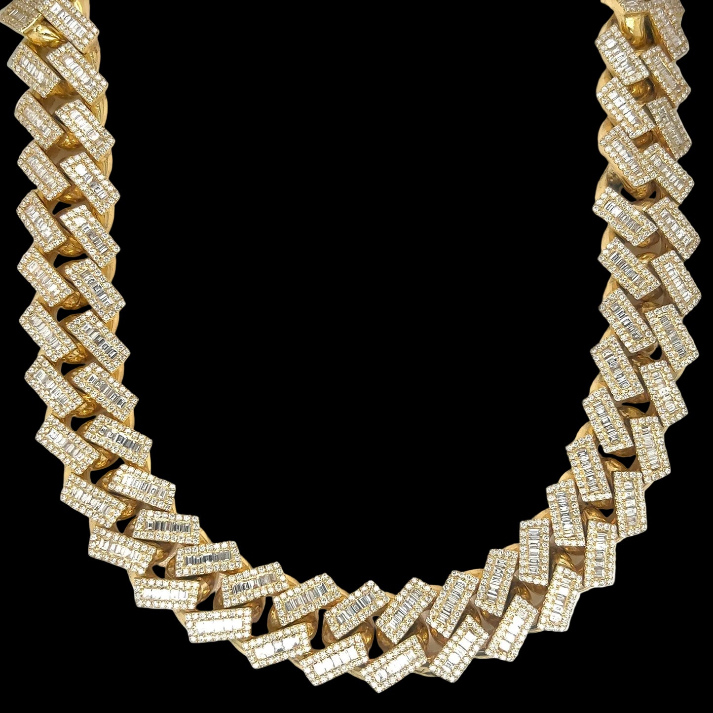 17MM Handmade Baguette Diamond Cuban Link