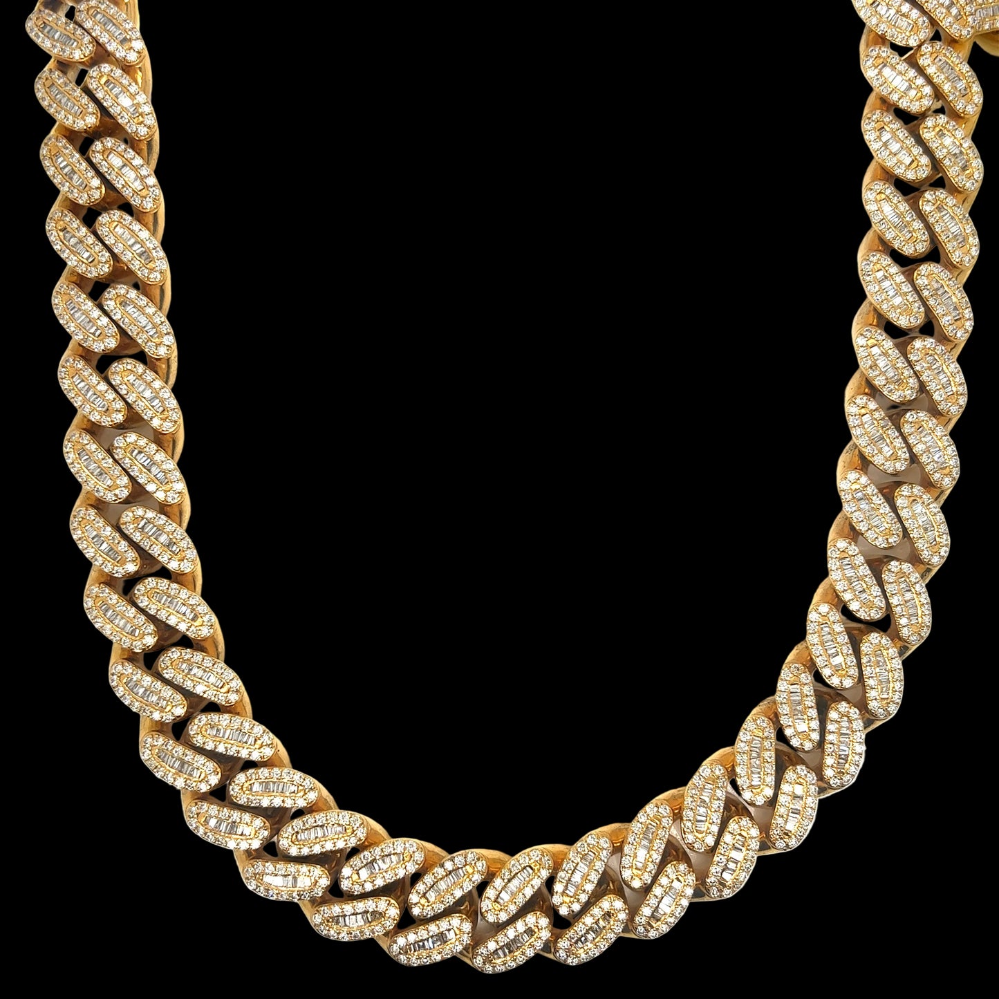 14MM Baguette Diamond Cuban Link Chain