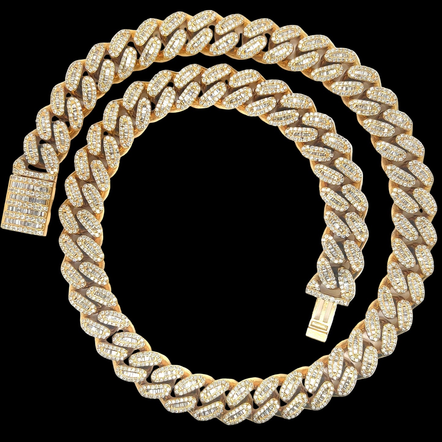 14MM Baguette Diamond Cuban Link Chain