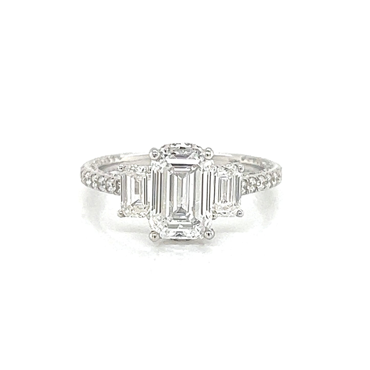Emerald-Cut Lab Diamond Halo Ring