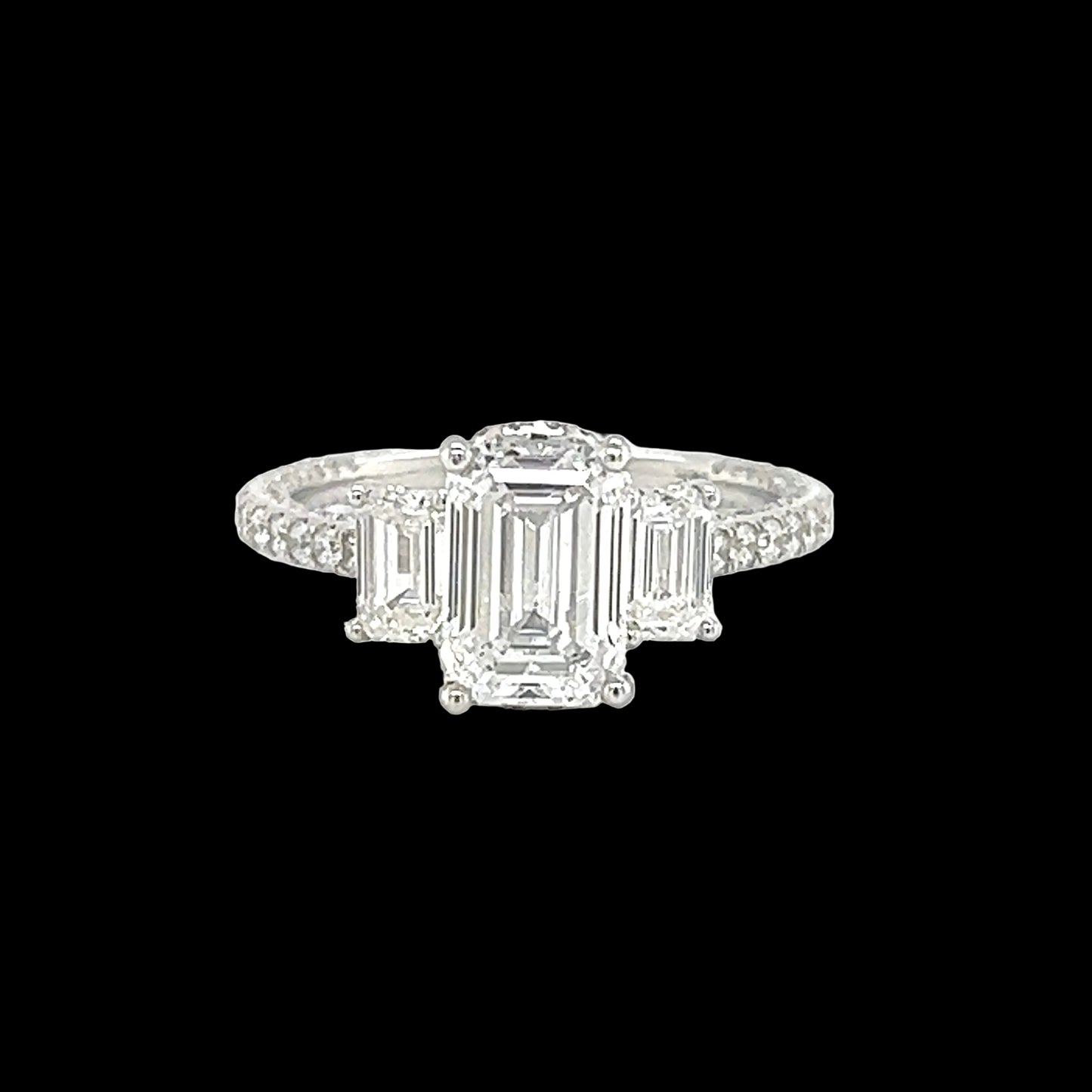 Emerald-Cut Lab Diamond Halo Ring
