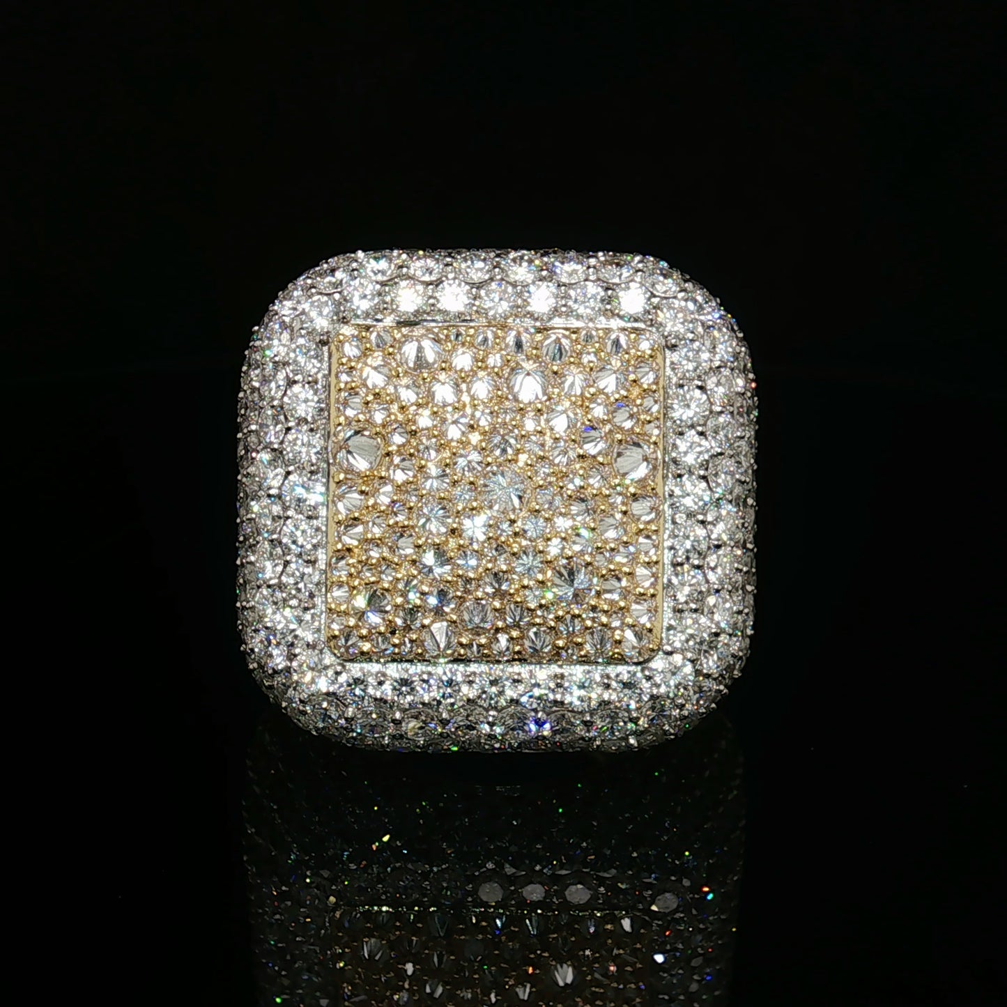 Diamond Mens Ring 10 CT Inverted 14k Gold