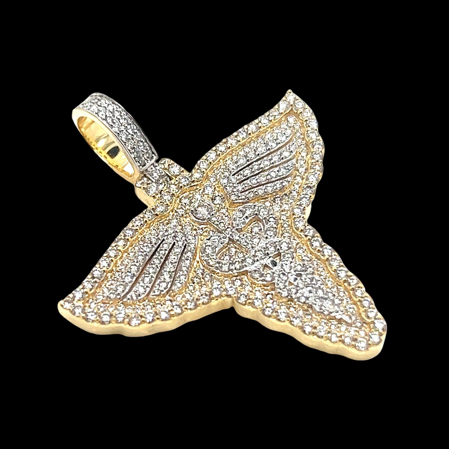 Caduceus Staff Diamond Pendant