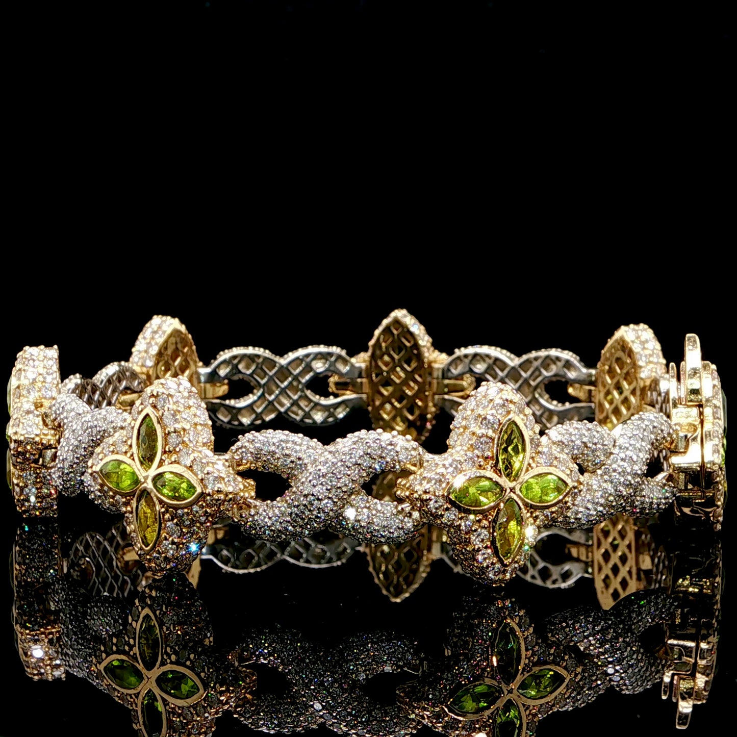 Infinte Diamond and Peridot Bracelet
