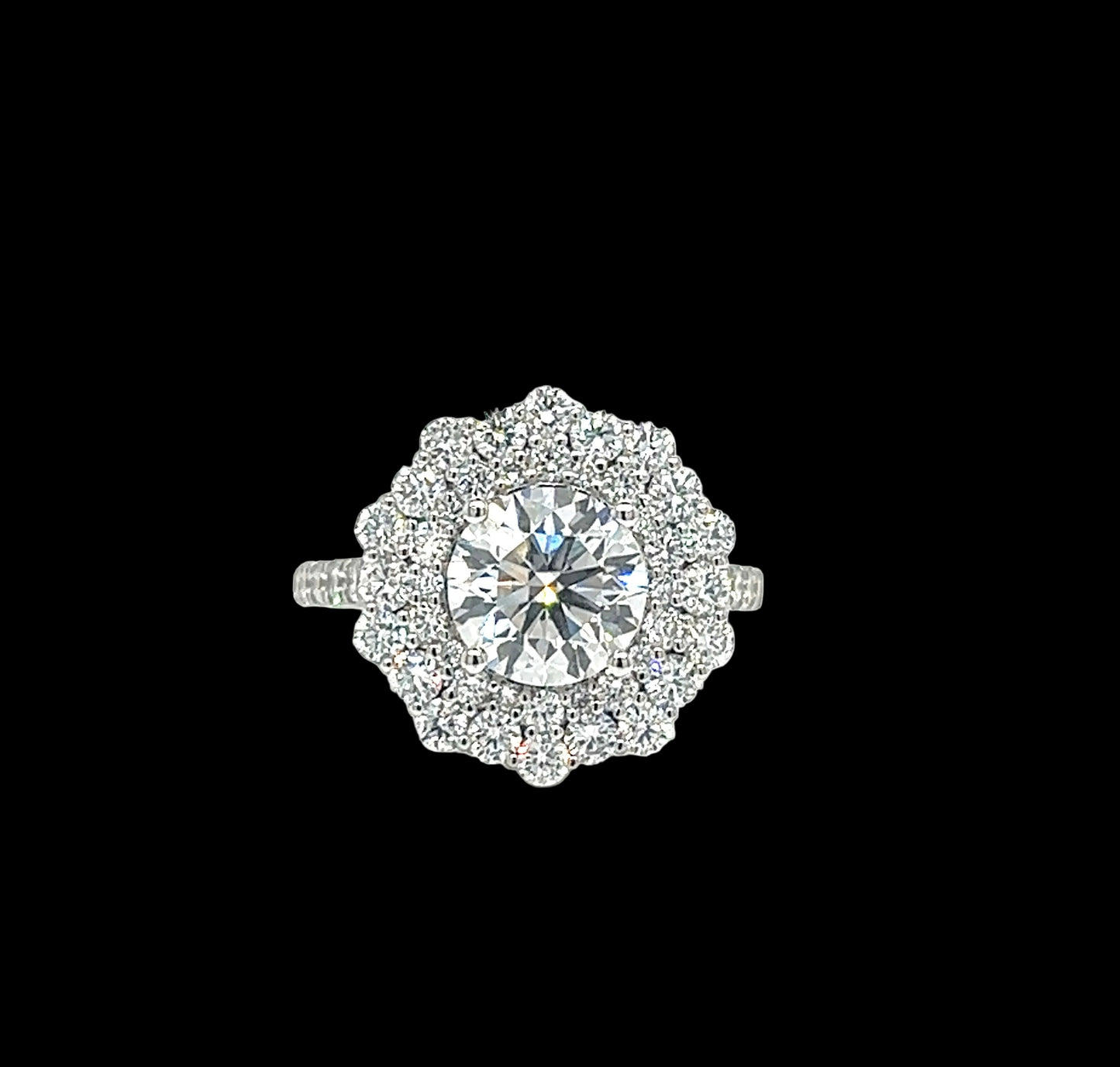 Round Brilliant-Cut Lab Diamond Flower Ring