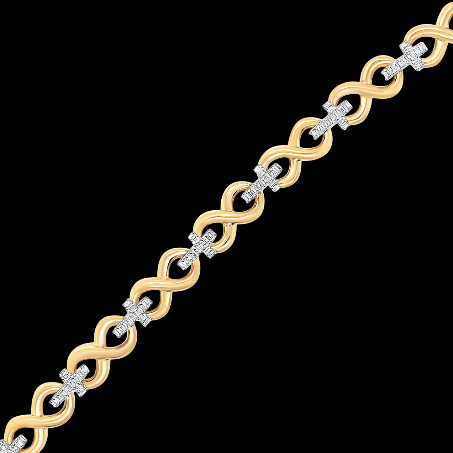 Diamond Infinity Cross Bracelet 8MM