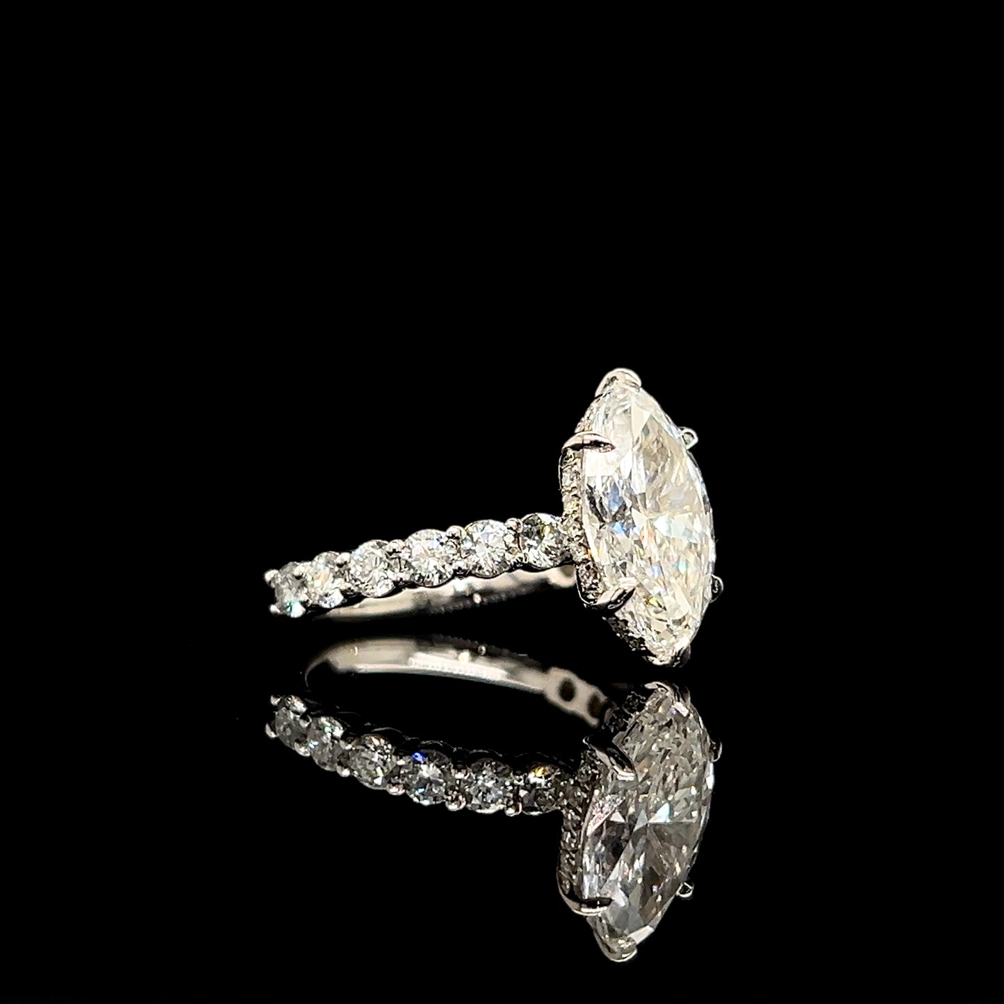 5CT Marquise-Cut Lab Engagement Ring