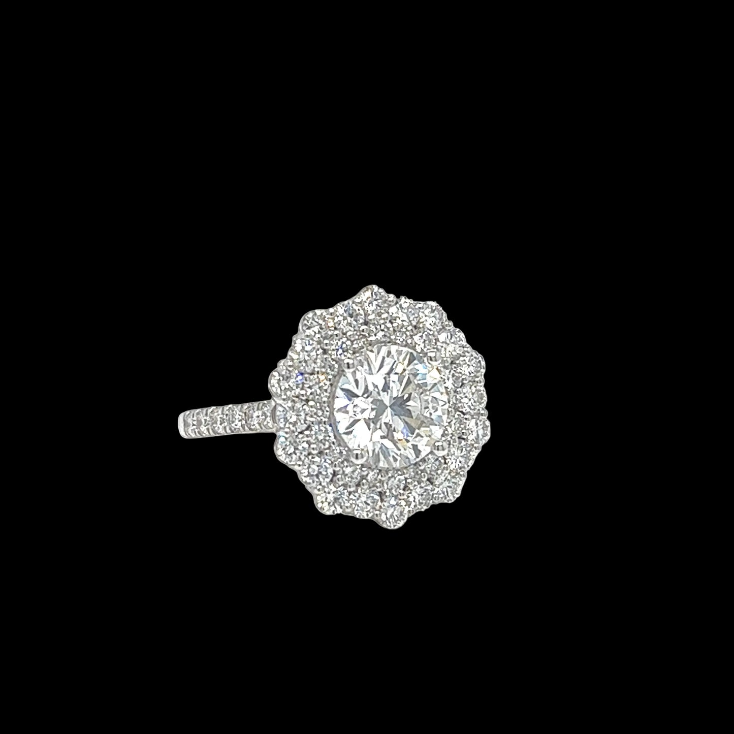 Round Brilliant-Cut Lab Diamond Flower Ring