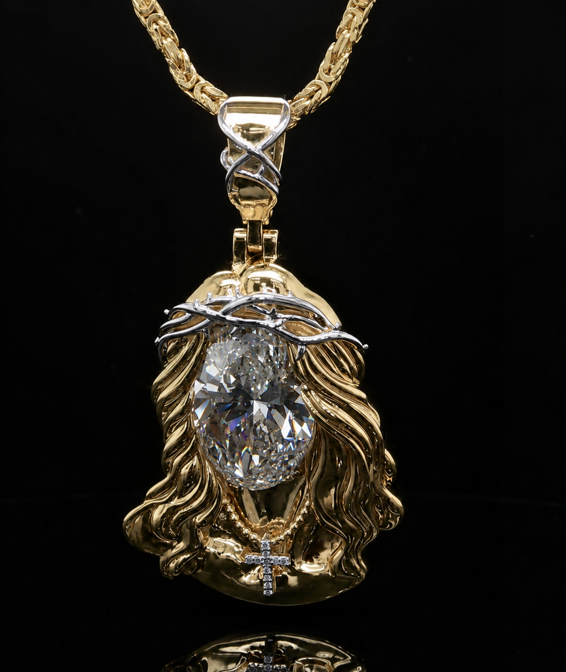 Diamond Oval 10CTW Jesus Head