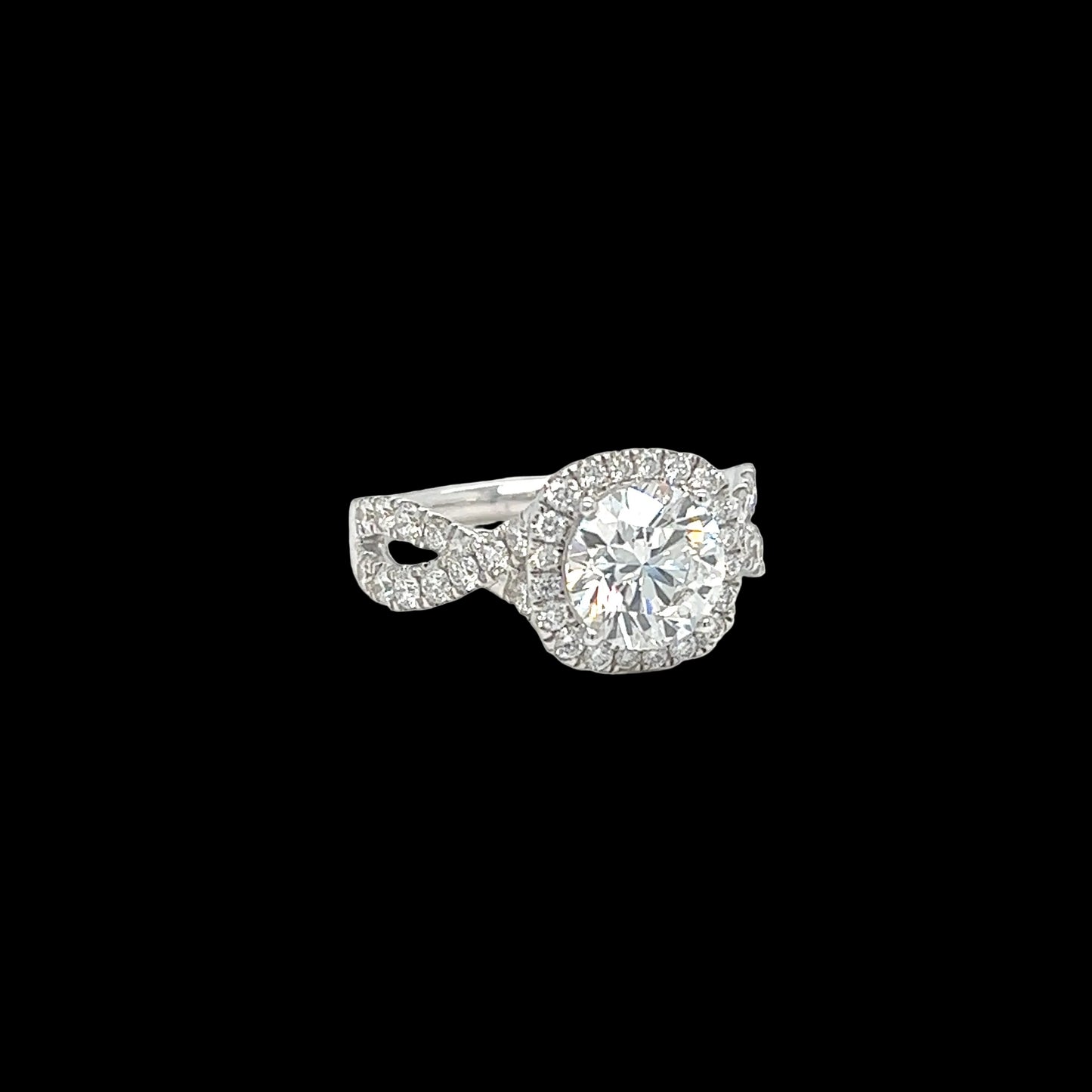 Cushion-Cut Lab Diamond Halo Ring