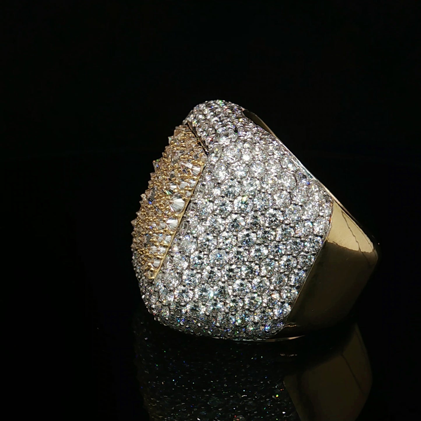 Diamond Mens Ring 10 CT Inverted 14k Gold