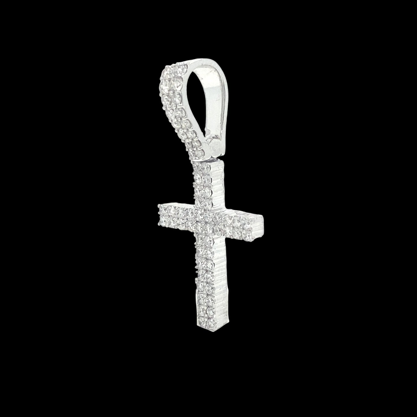 Diamond Micro Cross Pendant