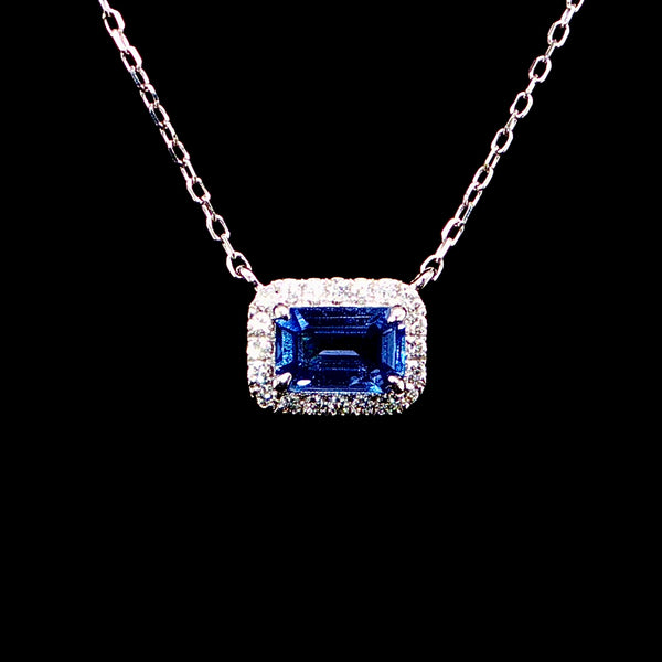Sapphire and Diamond Charm Necklace