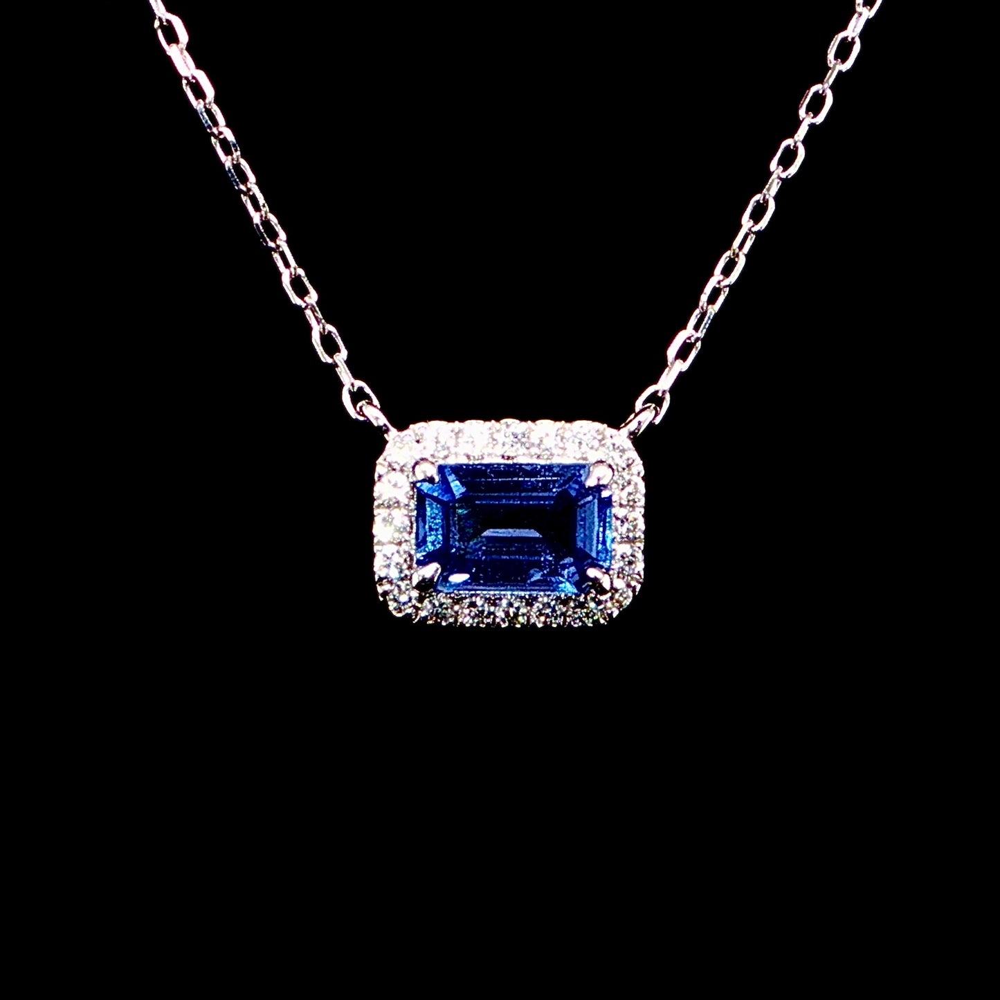 Sapphire and Diamond Charm Necklace