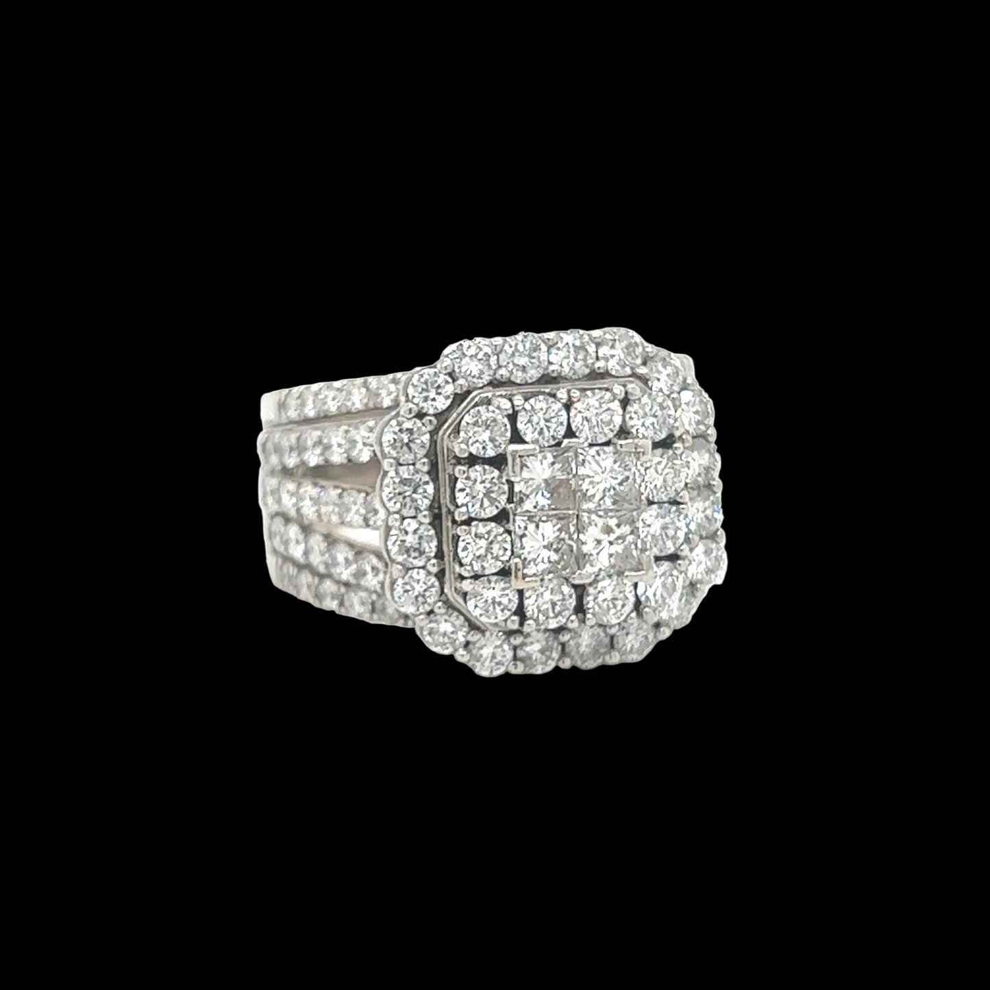Cushion Princess Cut Diamond Ring