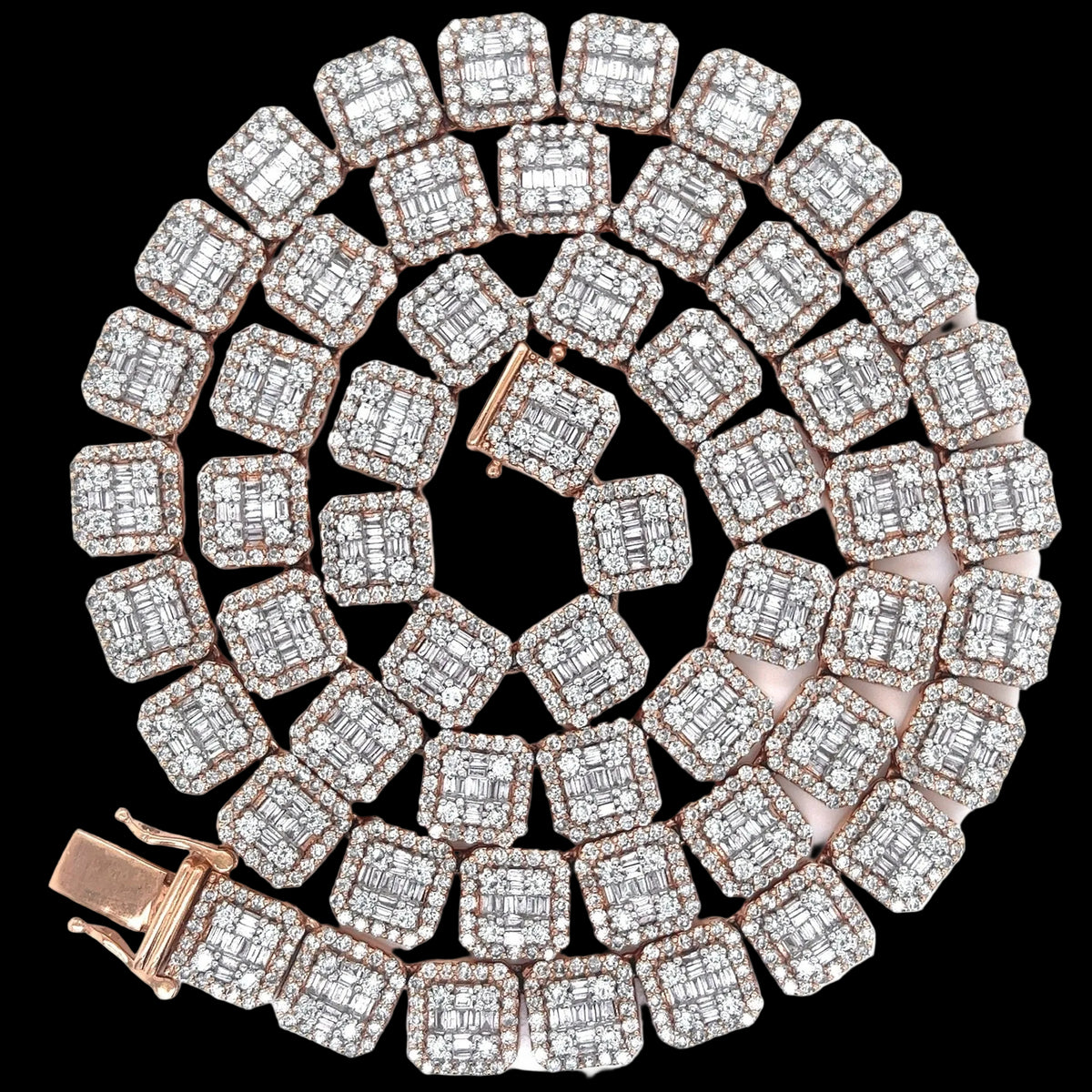 25CTW Rose Gold Tennis Chain
