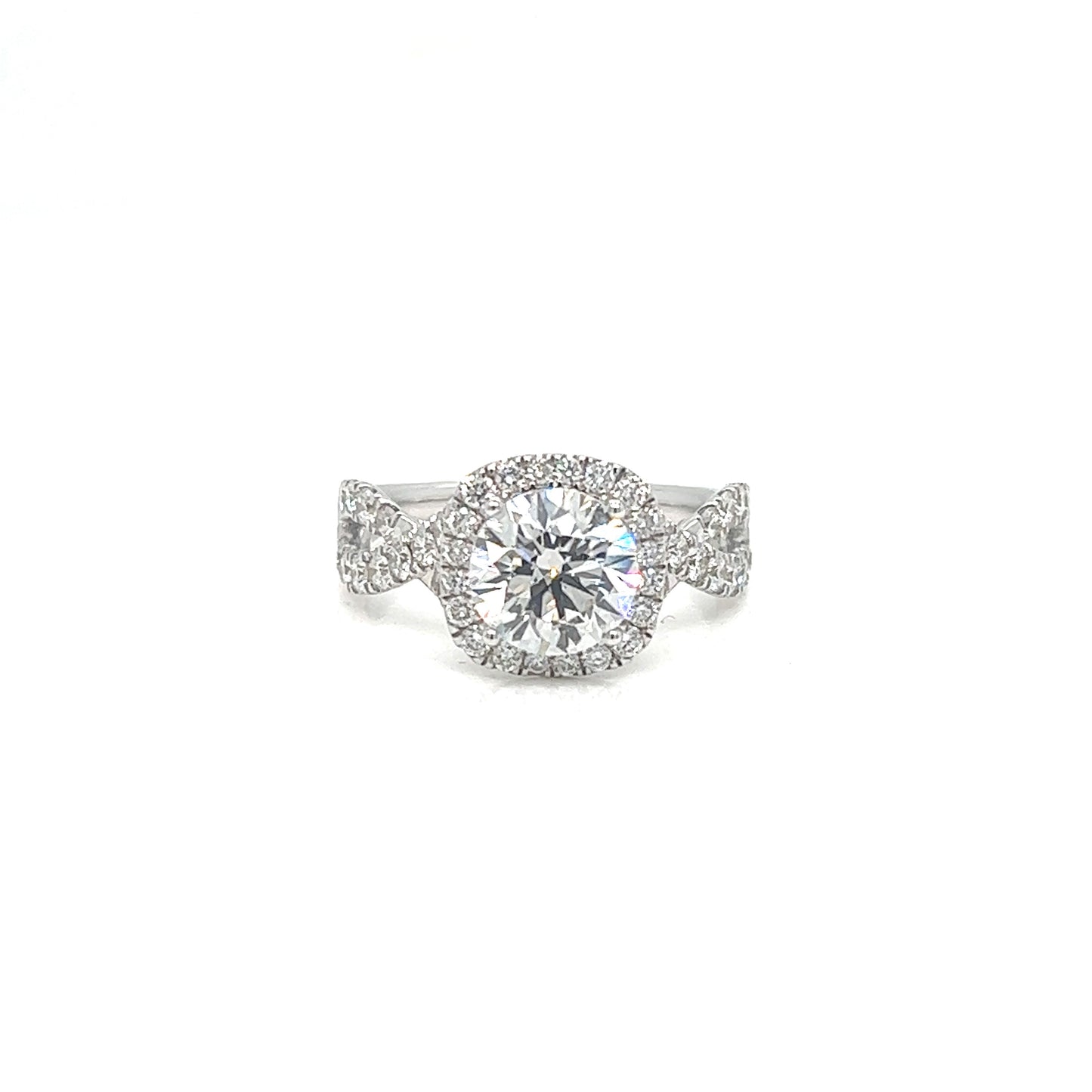 Cushion-Cut Lab Diamond Halo Ring
