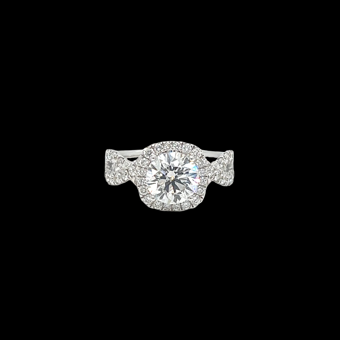 Cushion-Cut Lab Diamond Halo Ring