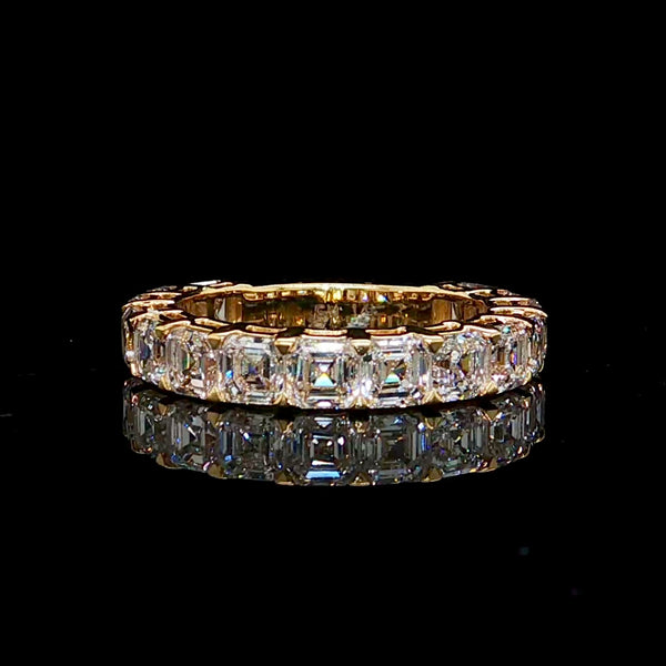 3CT Asscher Cut 3/4 Eternity Engagement Band
