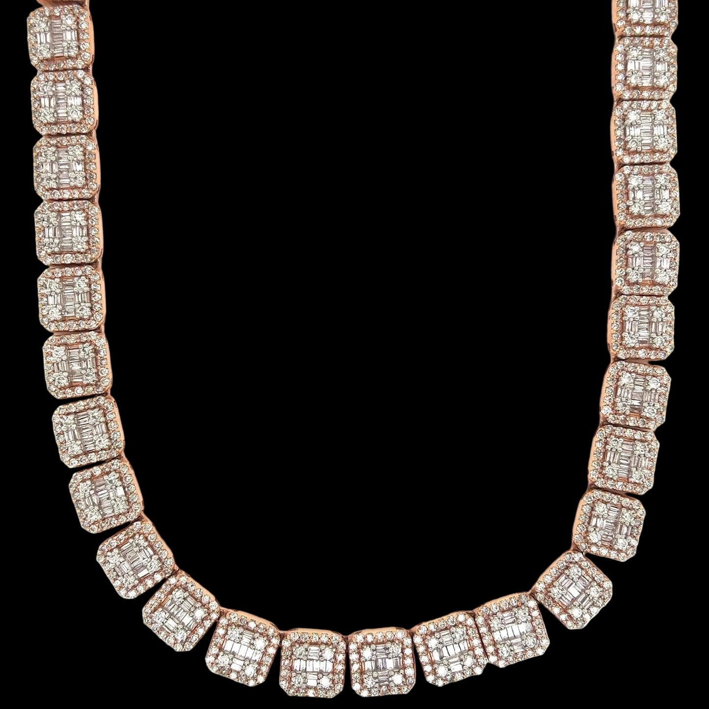 25CTW Rose Gold Tennis Chain