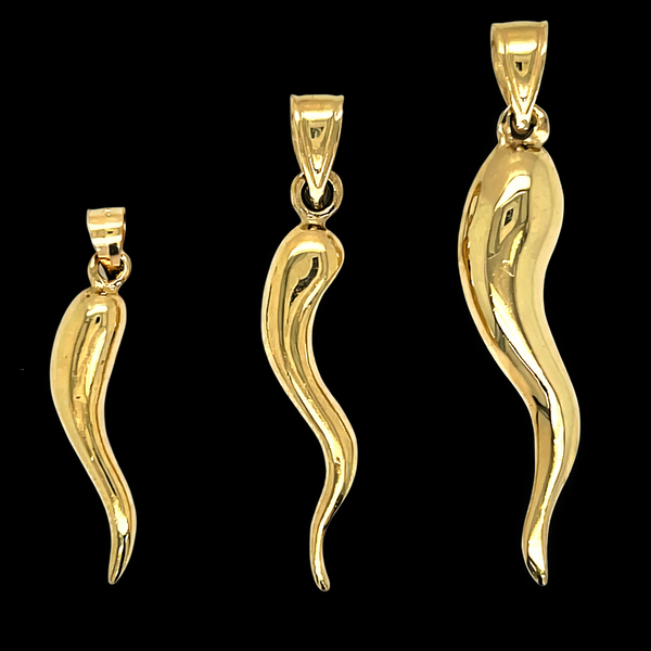 Gold Italian Horn and Chain Set