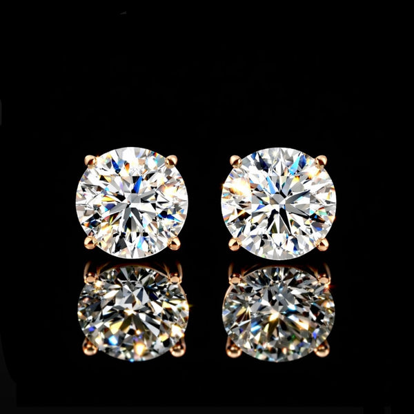 3CTW Total Lab Diamond Stud Earrings
