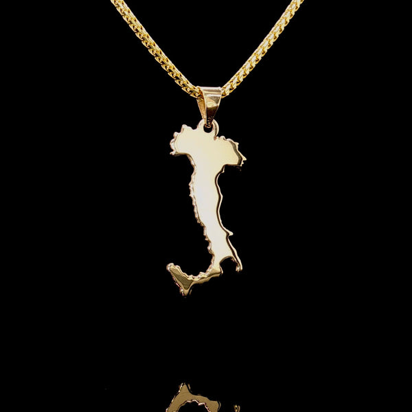 14K Gold Map of Italy Pendant