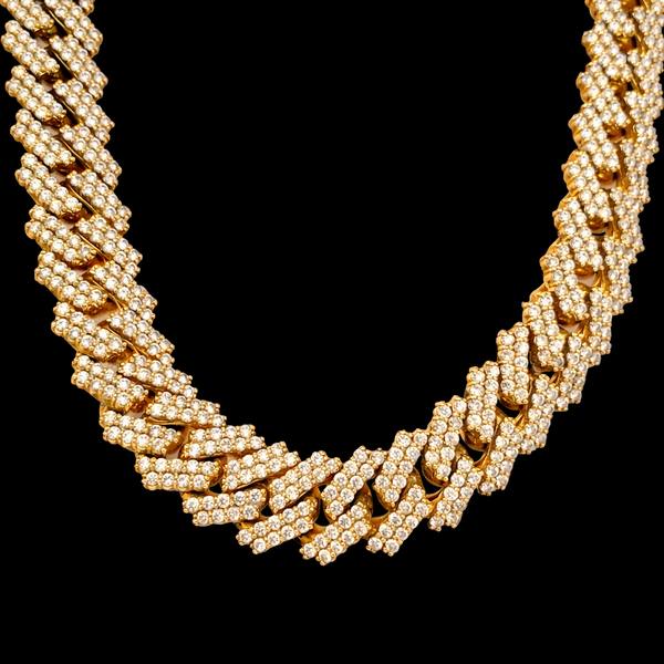 12.5MM Prong Set Diamond Cuban Chain