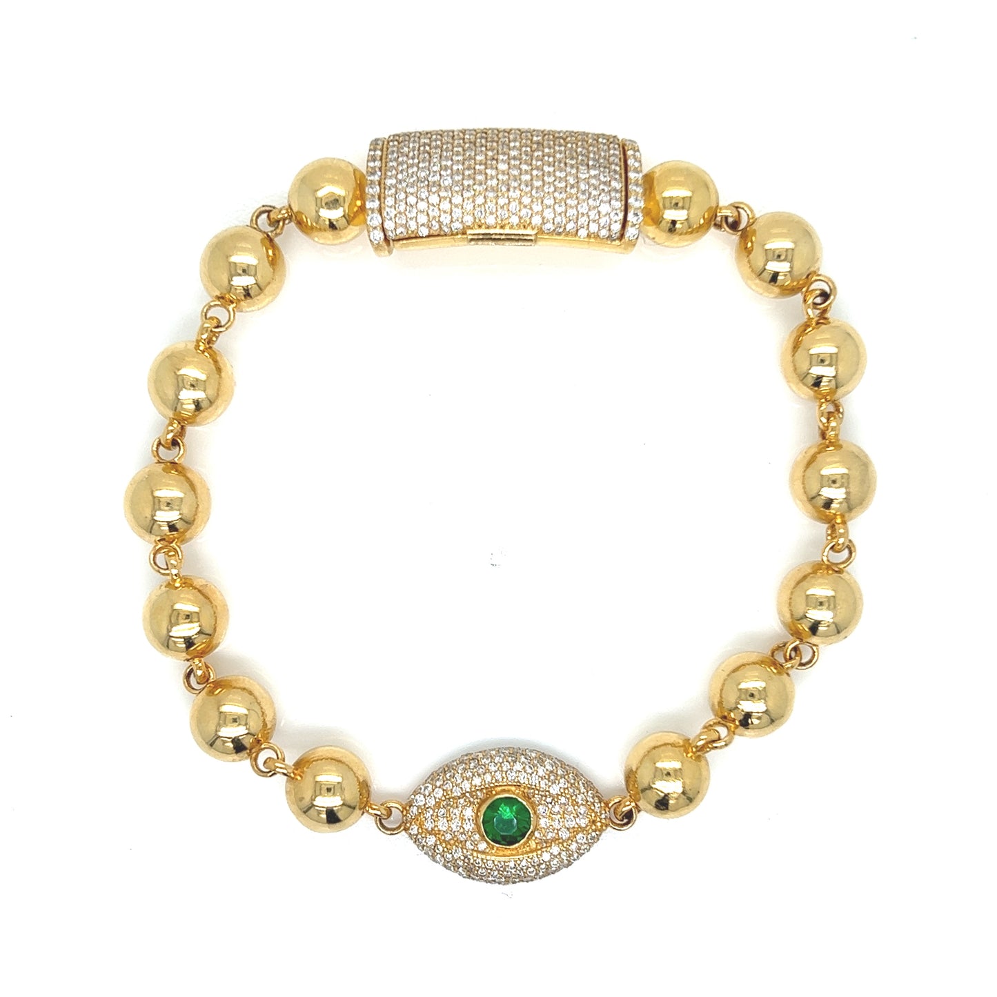 Diamond and Gold Evil Eye Bracelet