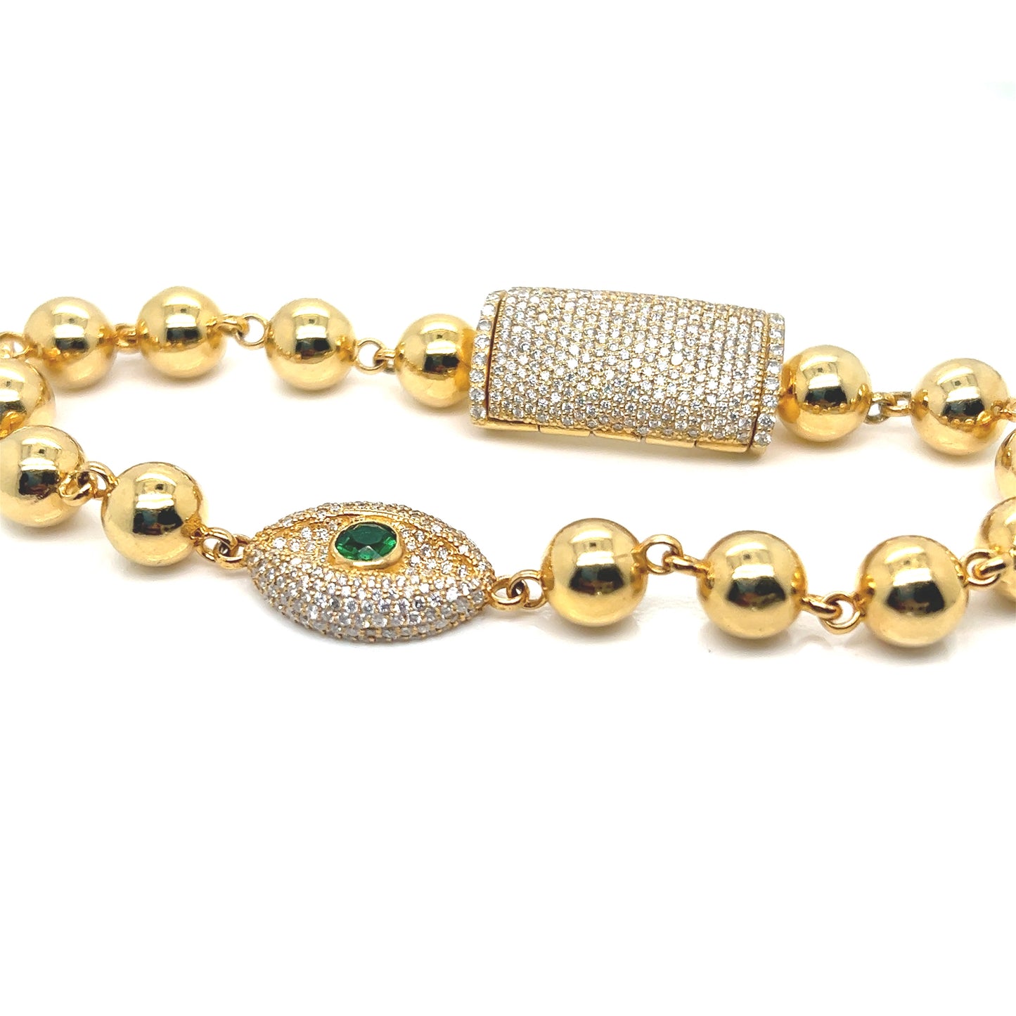 Diamond and Gold Evil Eye Bracelet