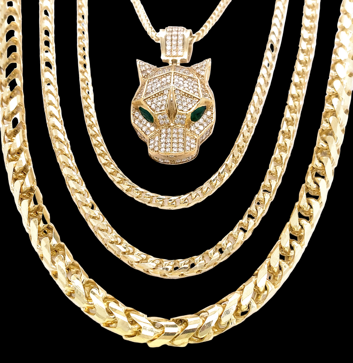 Solid 14k Gold Franco Chains