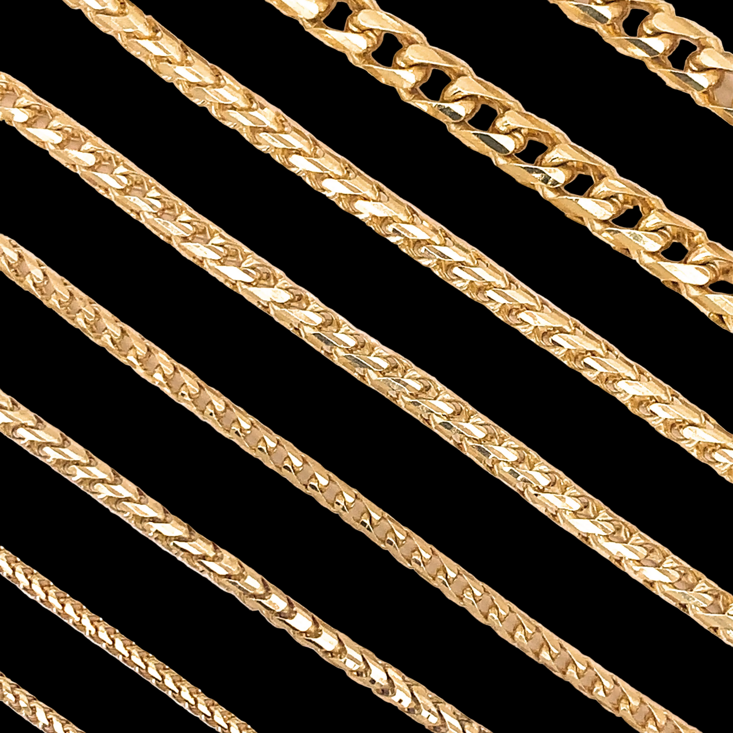 Solid 14k Gold Franco Chains