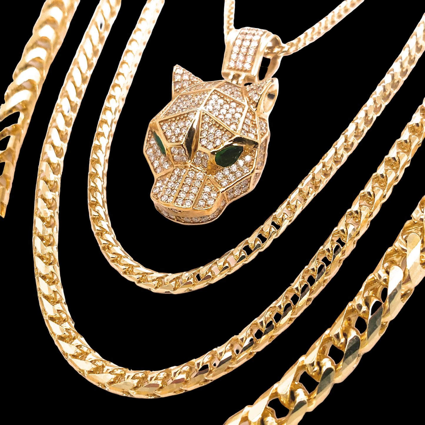 Solid 14k Gold Franco Chains