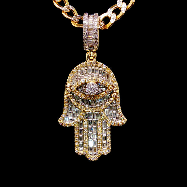 Hamsa Evil Eye Diamond Pendant