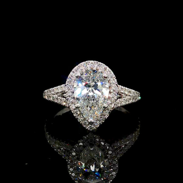 Marquise Cut Diamond Halo Engagement Ring