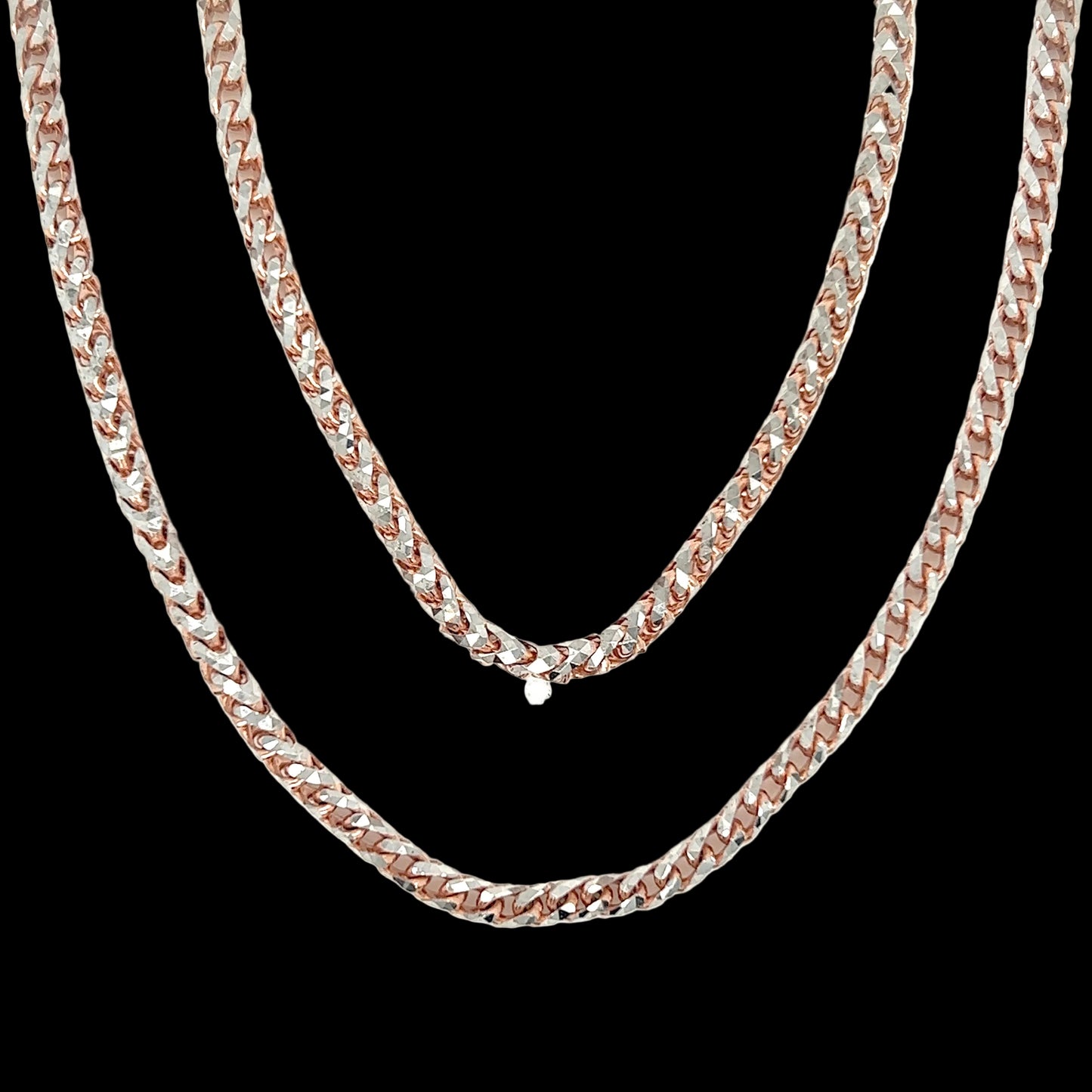 Diamond Cut Rose Gold Franco Chain