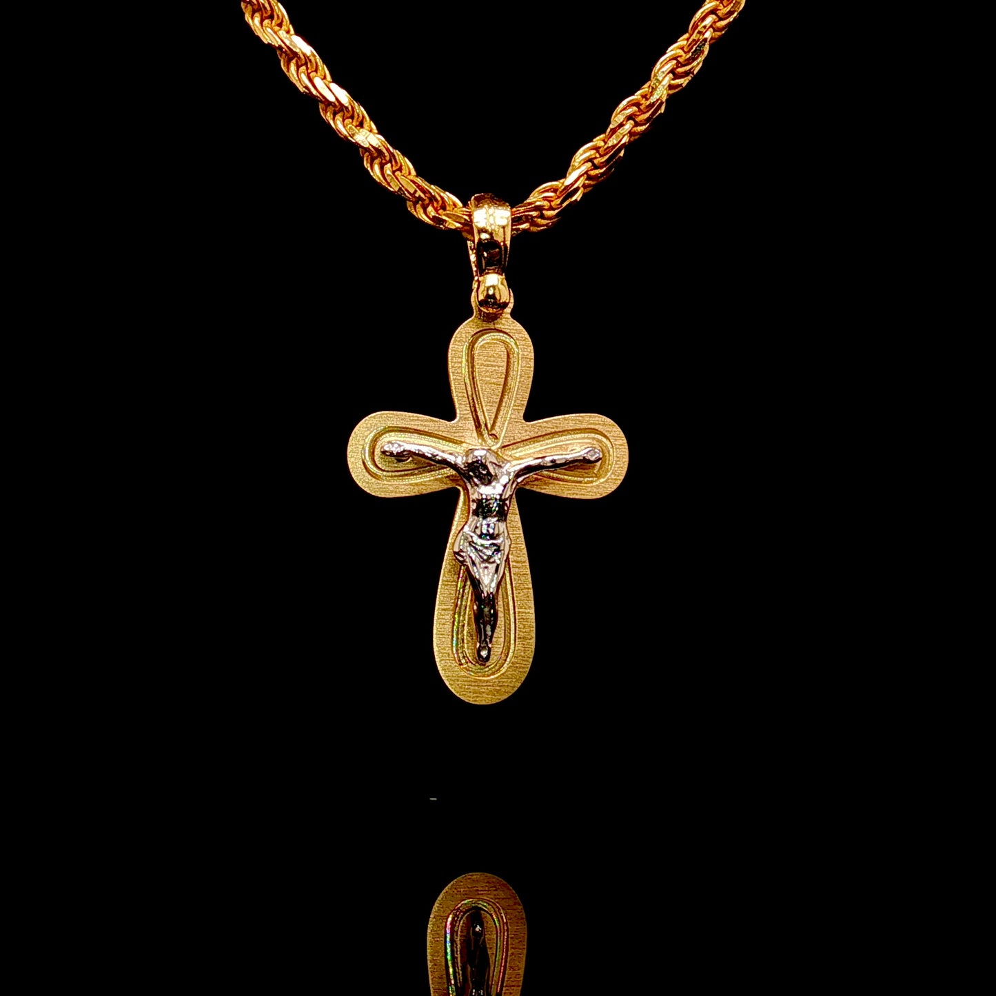 Solid 18KT Small Crucifix Pendant