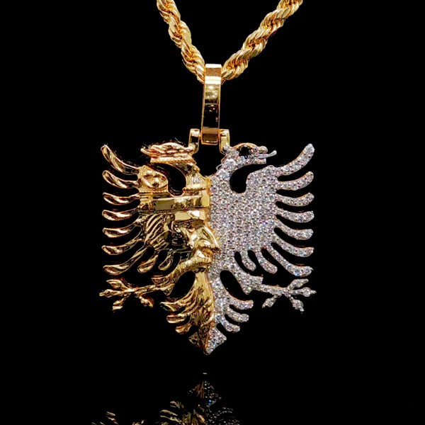 Skanderberg Albanian Eagle Pendant Gold and Diamond