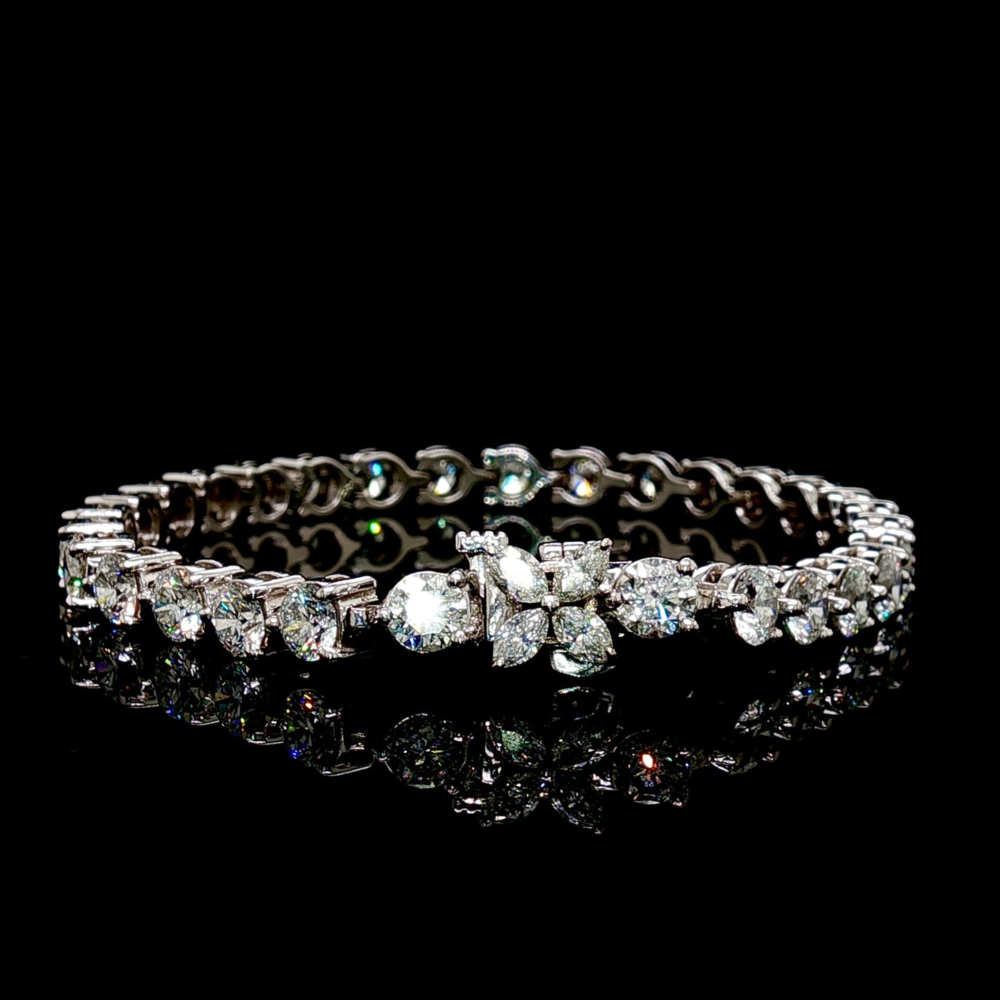 Natural Diamond Butterfly Tennis Bracelet