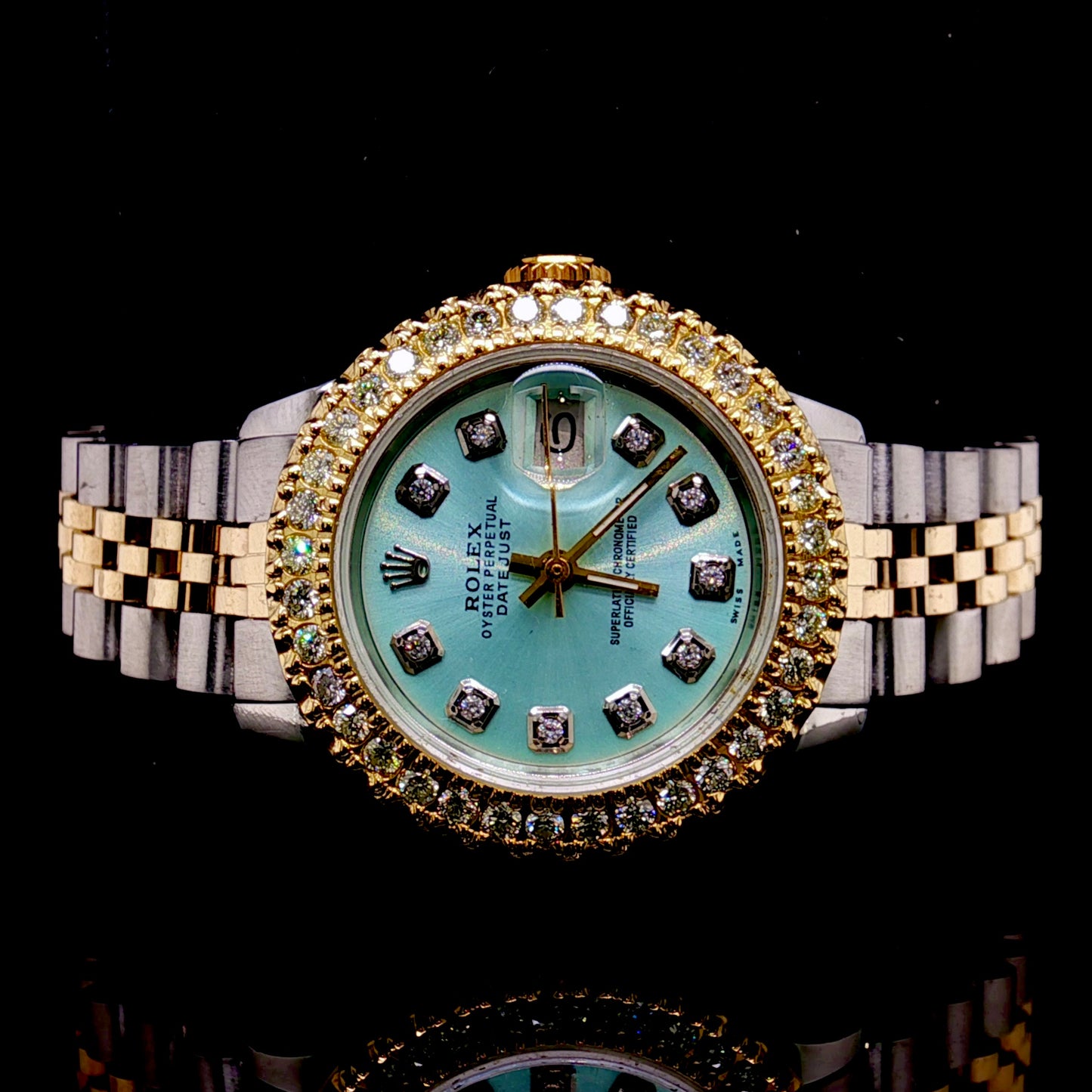 Ladies Rolex Datejust 26MM with 1 CTW Bezel