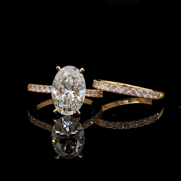 3CT Diamond Oval Ring Set