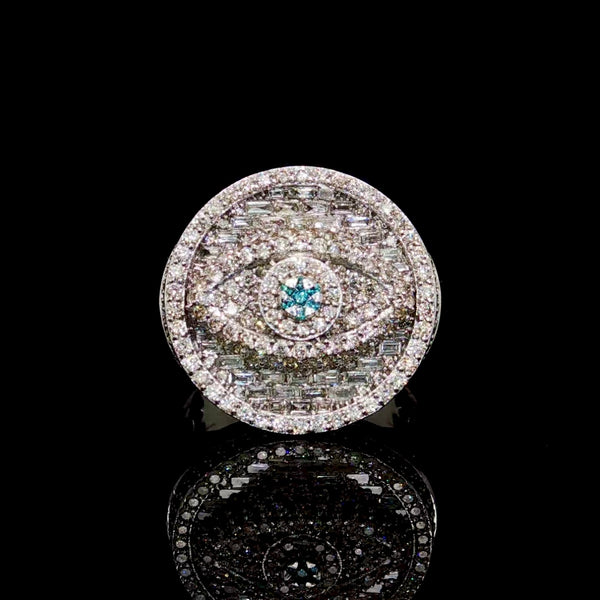 2 CT Diamond Mens Ring - Evil Eye