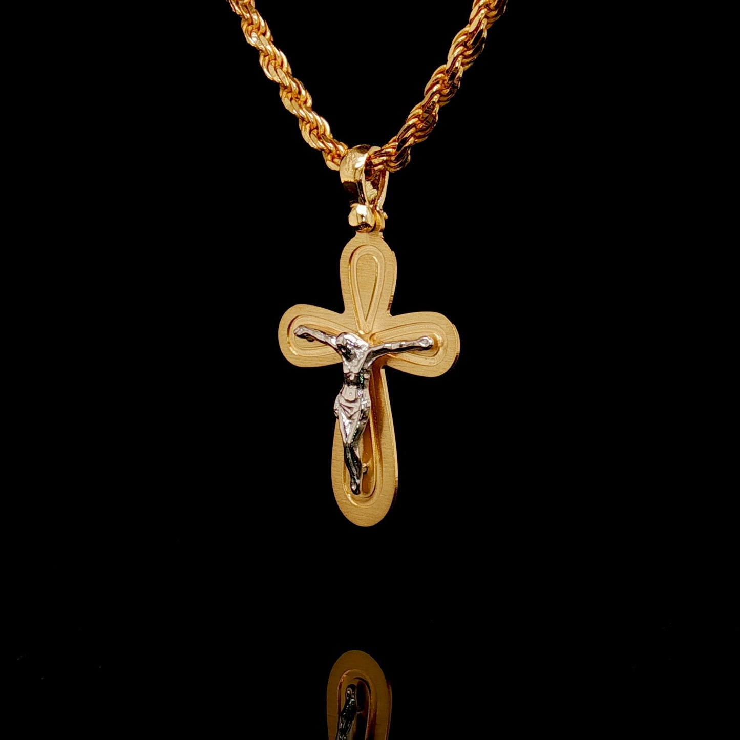 Solid 18KT Small Crucifix Pendant
