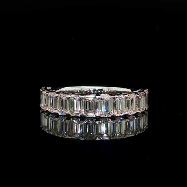 2CT Emerald Half Eternity Engagement Band