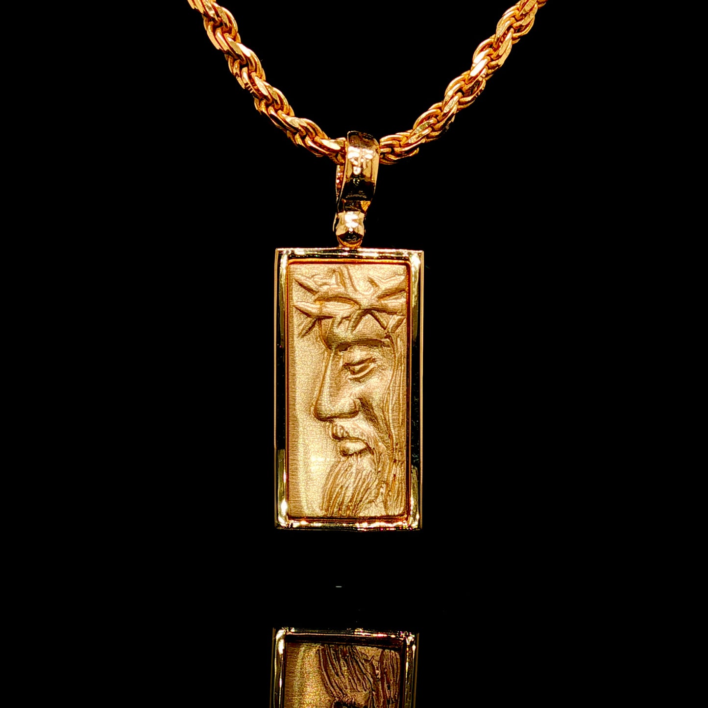 Solid 18KT Volto di Cristo Pendant