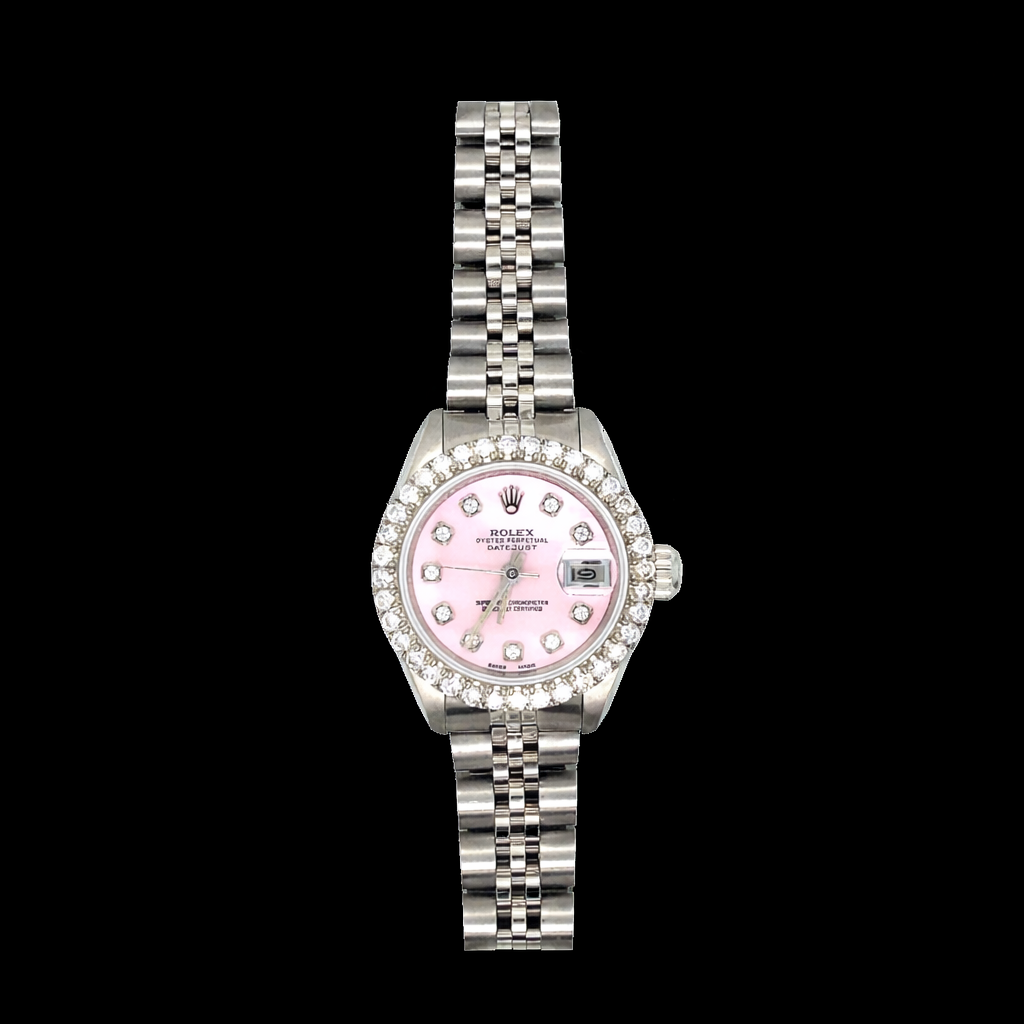 ローズANDストーン 時計 26MM Rolex Datejust Ladies Pink Dial Jubilee – Rocco's Jewelry